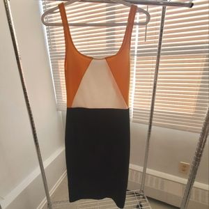 Zara Colourblock Bodycon Midi Dress - Medium